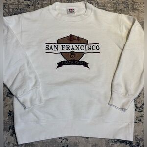 Vintage San Francisco, Califórnia All Embroidered Travel Crewneck Sweatshirt M